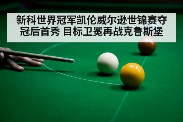 新科世界冠军凯伦威尔逊世锦赛夺冠后首秀 目标卫冕再战克鲁斯堡